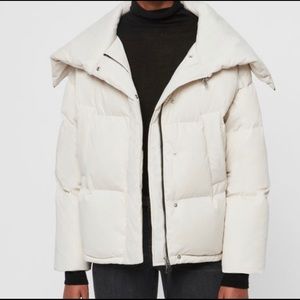 All Saints New with Tag White Piper Puffer Coat